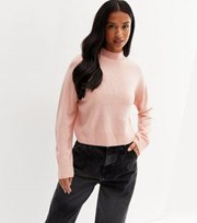 New Look Petite Pink Fisherman Ribbed Knit Crew Neck Jumper